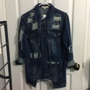 Fashion nova long line denim jacket
